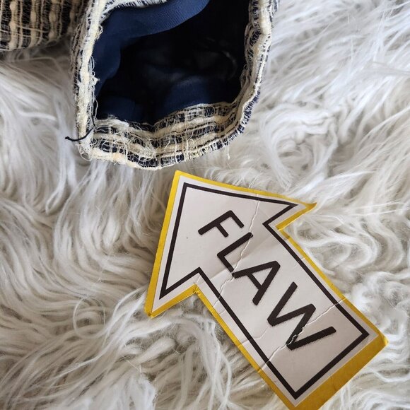 Lafayette 148 Tweed Blazer Women's 12 Metallic Shimmer Navy Blue Silver Career - Picture 16 of 16